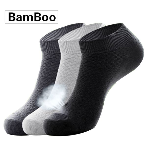 

10 pairs / lot men's bamboo short socks solid color black male socks and shoes go well with clothing 2019 selling size38-43
