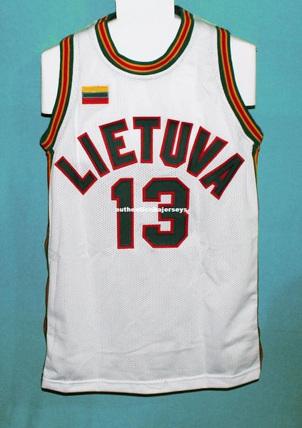 

sarunas marciulionis #13 lithuania basketball jersey lietuva new sewn any mens jerseys, Black;blue