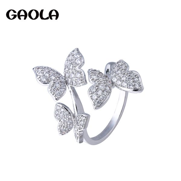 

gaola cute butterfly ring open rings for women jewelry gifts j1561, Golden;silver