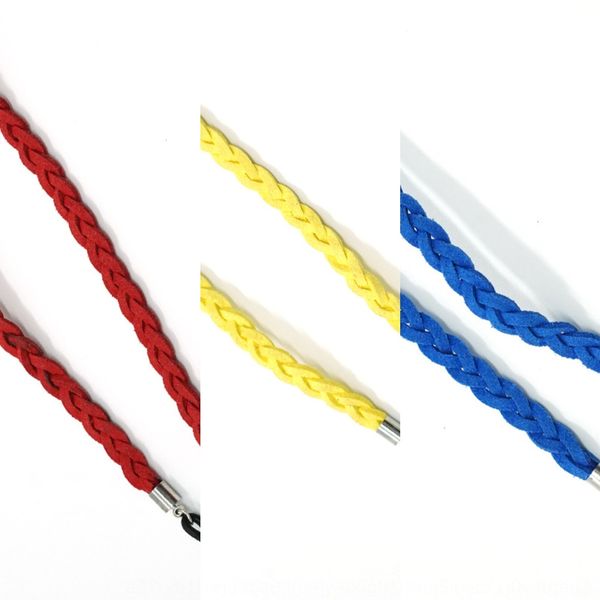 

dx0sv three-strand fleece accessory imitation deerskin fleece woven colorful lanyard glasses accessories decorative glasses chain multicolor