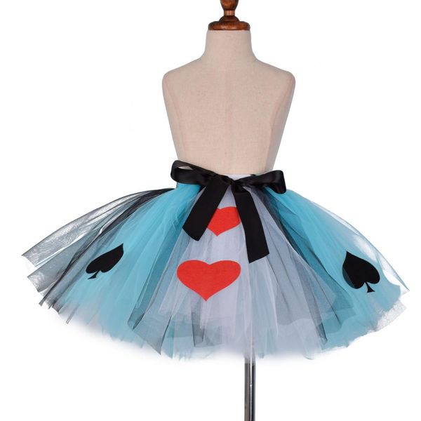 

turquoise queen of hearts fluffy tutu skirt baby girl party costume kids halloween fancy tulle skirt toddler newborn p props