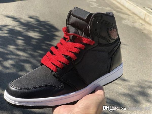 

самые лучшие ботинки аутентичного воздух 1 black satin мужчины баскетбол gym красно-черно-белый светоотражающий ретро спортивные кроссовки 5