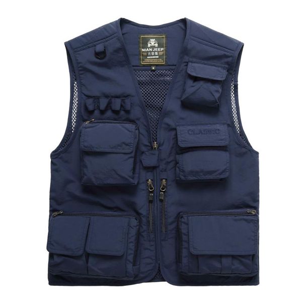 

outdoor t-shirts outdoors travel pography mesh quick-drying fishing hiking vest men's leisure detachable working climbing journalist wa, Gray;blue