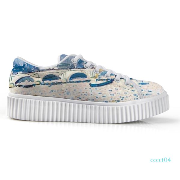 

explosion models women shoes low white platform bottom shoes for female super light customizable 3d art painting print ct04, Black