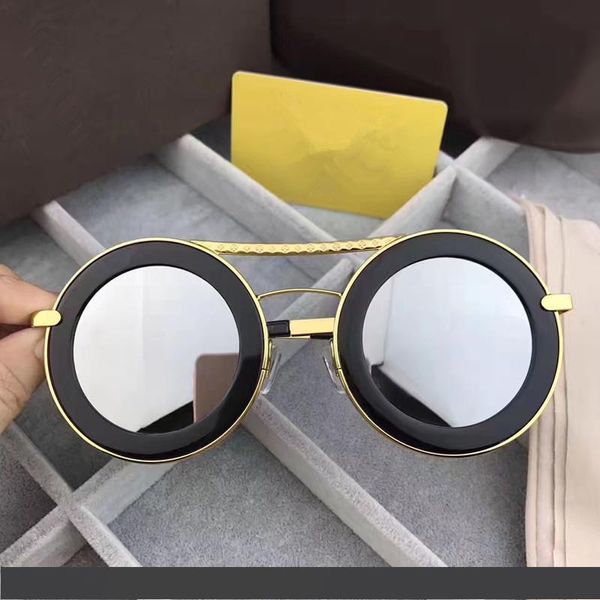 

z0907 мужчины женщины бренд солнцезащитные очки мода круглые солнцезащитные очки уф защита покрытие объектива зеркальная линза бескаркасная, White;black