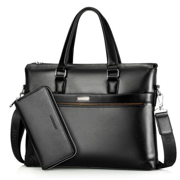 

prettyzys business men briefcase bag pu leather shoulder bag men lapbags office large capacity man briefcase purse