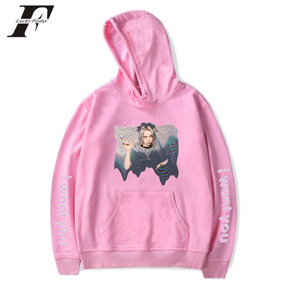 

billie eilish hoodies women harajuku print hooded oversized hoodie sweatshirt autumn winter clothes hit hop casual streetwear, Black