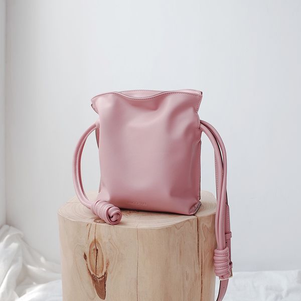 

new women's soft pull-belt knot bucket bag shoulder/crossbody bag