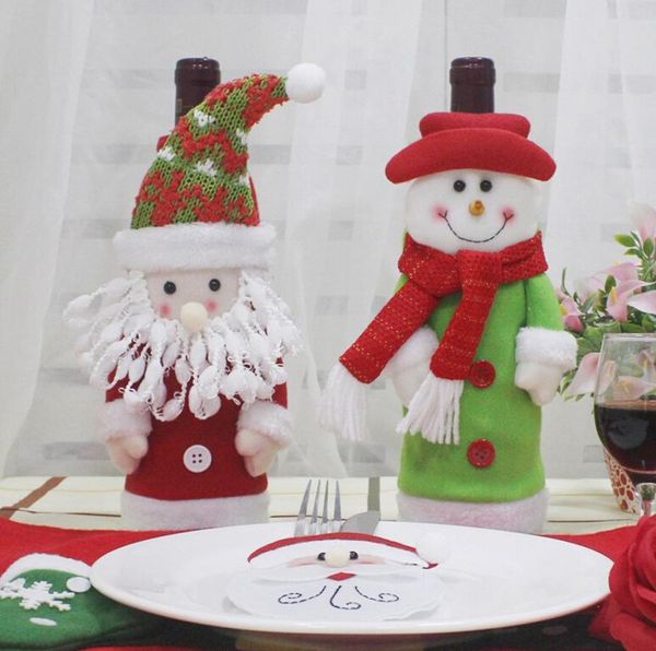 

red wine bottle cover bags decoration home party santa claus christmas 9 21