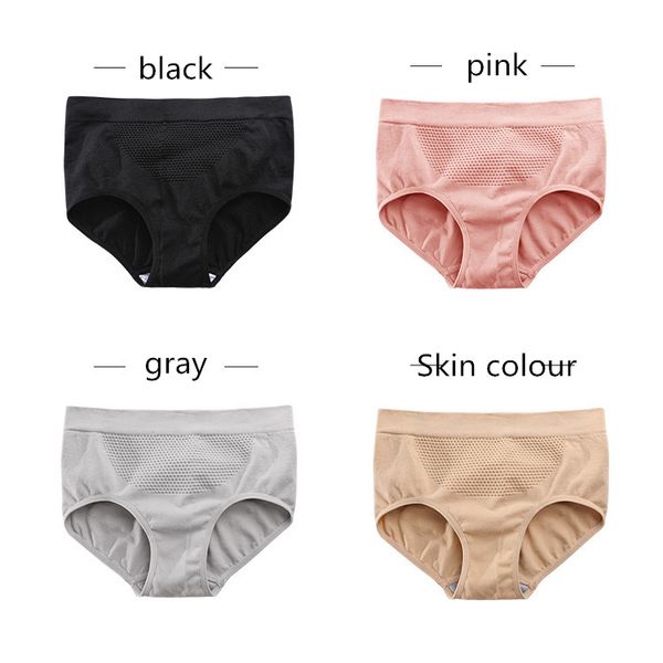 

beehive warm palace panties japanese 3d popular breathable seamless women's mid waist briefs, Black;pink