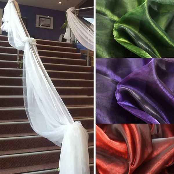 10m * 1.35m pêssego cor sheer swag diy organza swag tecido para decoração de casamento, cortina de backdrop e decoração de mesa