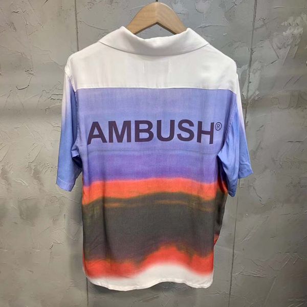 

мужские дизайнерские рубашки моды марка gradient печать summer casual короткий рукав trun воротник топы мужской футболки, White;black