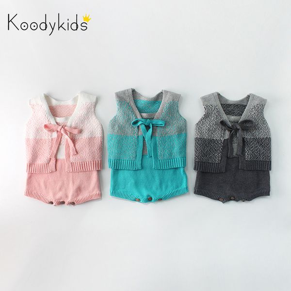 

koodykids baby spring autumn girl bodysuit knitted wool sweater coat conjoined sweater baby bodysuits girls knitting rompers, Blue;gray