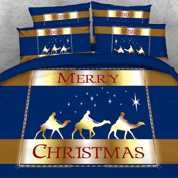 3d Christmas Camel Print Duvet Cover Set Bedding With Pillowcase