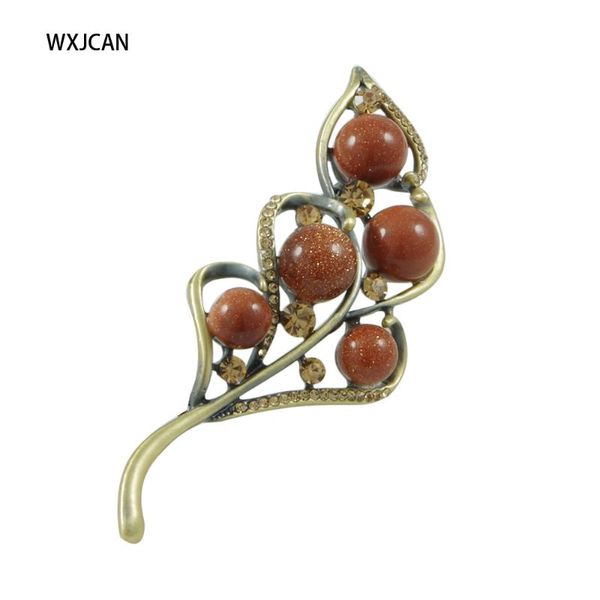 

vintage brooch women plant twig bough acrylic rhinestone jewelry wxjcan, Gray