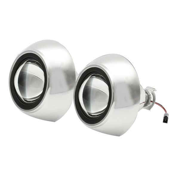 

lhd 2pcs 2.5 inch mini bi-xenon h1 hid headlight projector lens halo ring hi/lo