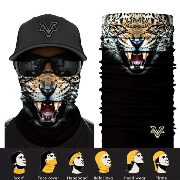 

3d seamless magic face mask animal bandanas cycling motorcycling face guard racing camping skating running men women headscarf, Black