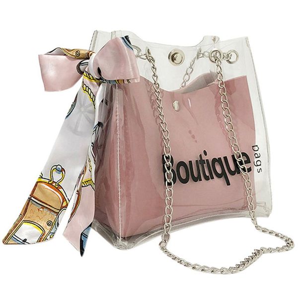

clear bag bucket bag fashion transparent women's shoulder messenger beach casual shopping