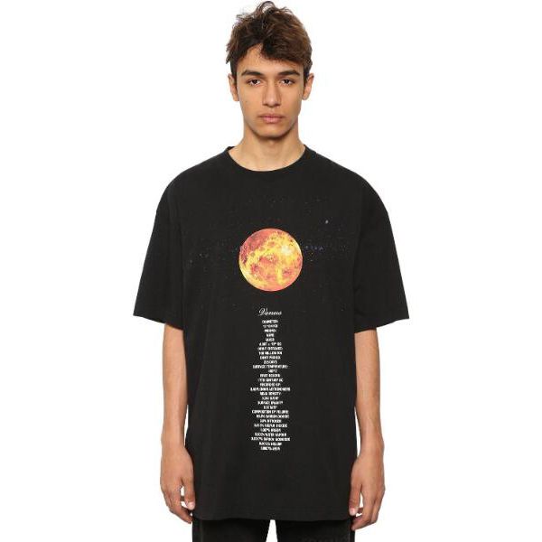 

vetements планета печатных футболка черный негабаритных хлопок футболки мужчины хип-хоп уличная топы с коротким рукавом o-образным вырезом п, White;black