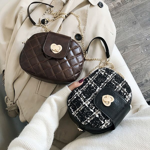 

spring and summer small bag female 2020 new korean version of the wild texture messenger bag diamond chain