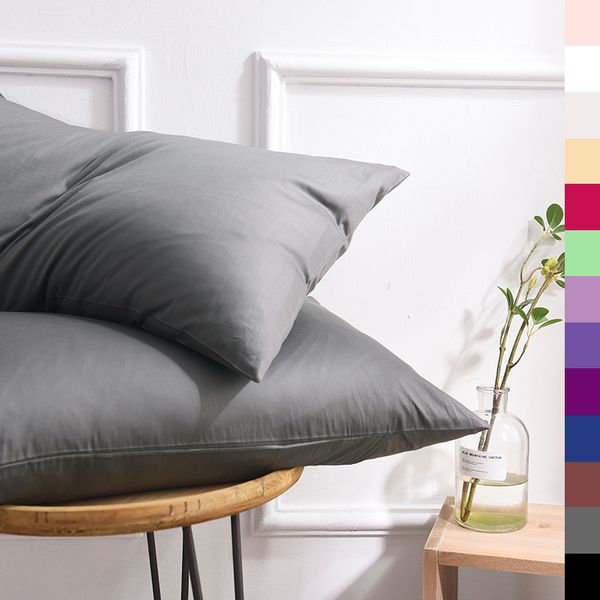 

custom pillow case 70*70 pure cotton luxury solid pillowcase 50*70 50*75 decorative pillow cover bedding for gray