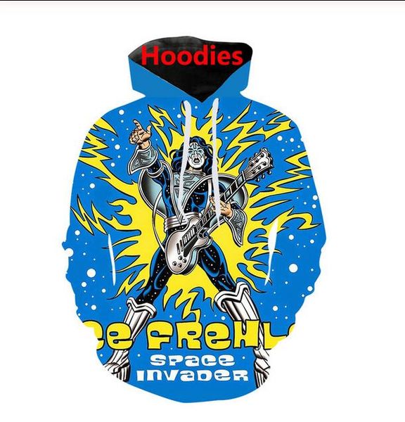 

new fashion cool sweatshirt hoodies men women 3d print kiss fashion style streetwear long sleeve clothes tz019, Black
