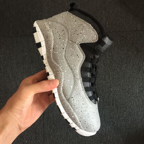 

new  x white cement grey cool low men basketball shoes 10s sports sneakers trainers fashion outdoor size 7-13, Black