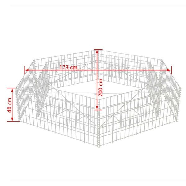 

gabion hex planter 200x173x40 cm garden sets