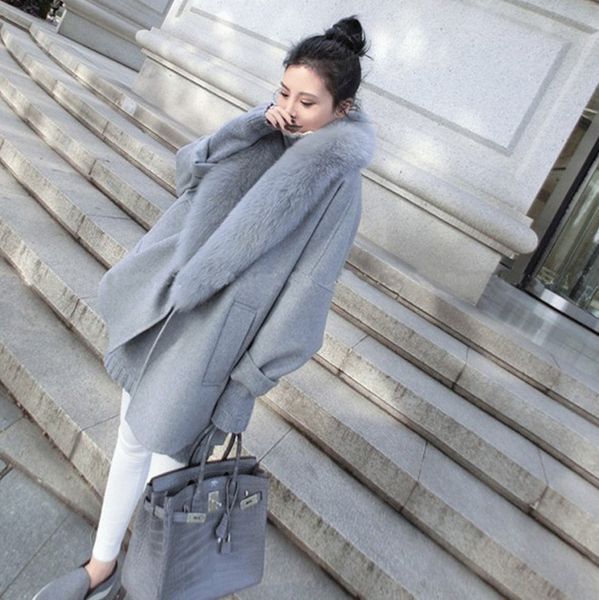 

office lady fashion long coat for women loose solid wool coat and jacket open stitch women clothes 2019, Black
