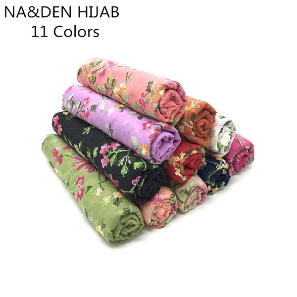 

2019 fashion muslim hijabs cotton glitter embroidery women scarf wraps fashion foulard viscose print tassels bandana fast ship