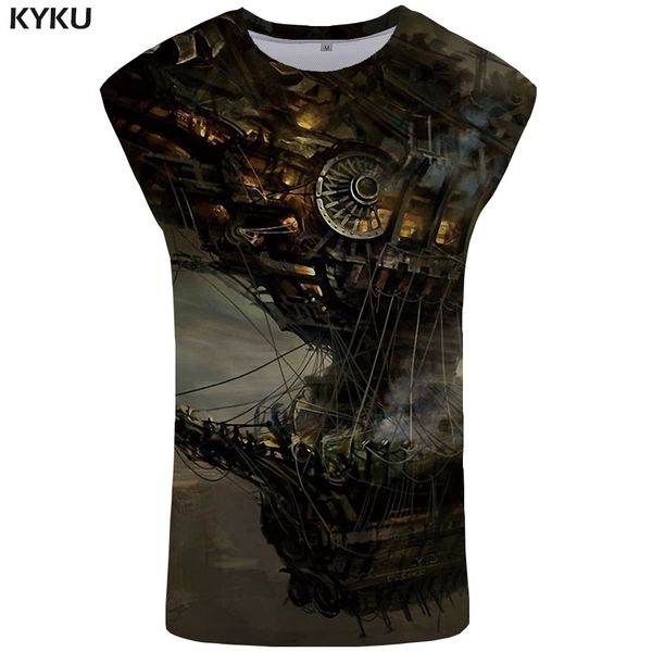 

happiness plum brand pirate tank men metal singlet ferry vest mechanical undershirt space ftness clothing sleeveless shirt new hip hop, White;black