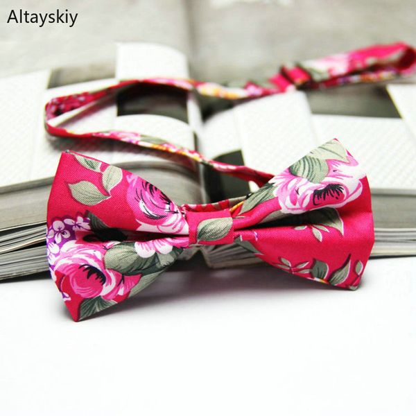 

ties women floral printing british style retro cotton womens bow tie colorful all-match leisure flowers trendy chic elegant new, Black;blue