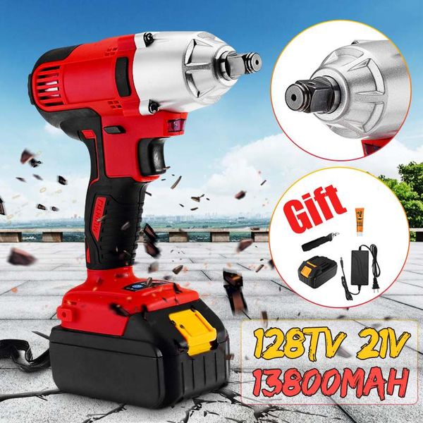 

13800mah 128tv rechargeable lithium battery cordless drill electric drill wrench powerful driver household car tools 21v 310nm