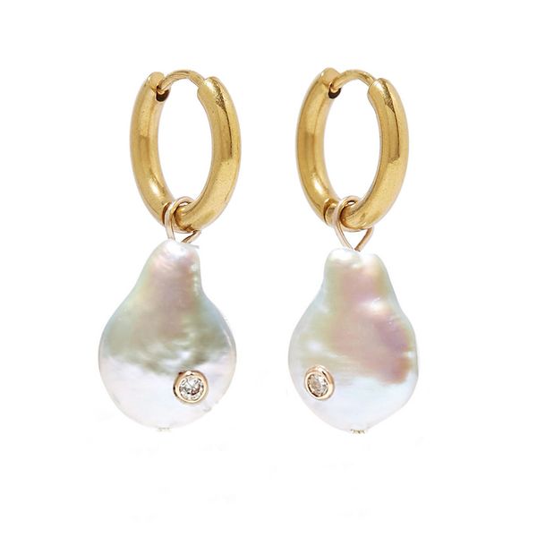 

vsco handmade natural fresh water pearl drop earrings for women party drop earrings luxury fine crystal pearl dangle, Silver