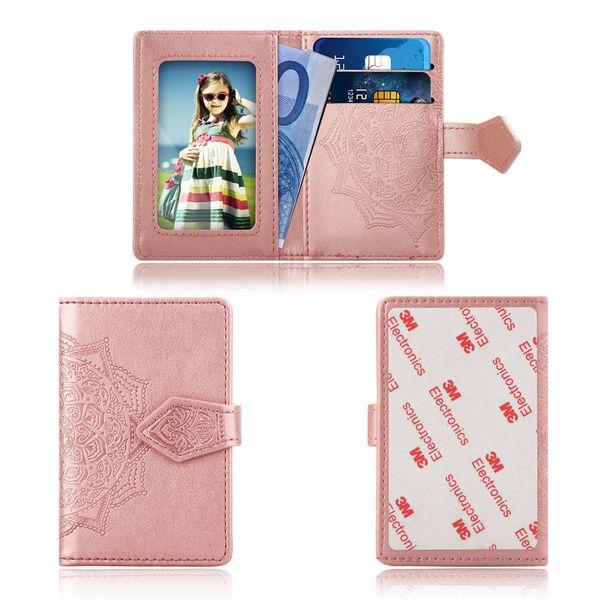 

Universal Back Phone Card Slot 3M Sticker Leather Stick On Wallet Cash ID Credit Card Holder For iPhone XS MAX XR X Note9 Flower Datura Case