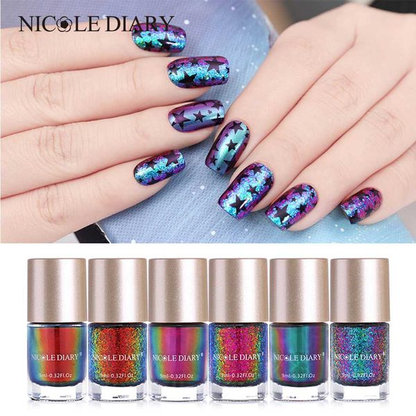 

nicole diary 9ml chameleon polish wonderworld series iridescent flakies sequins nail art varnish nails tip color lacquer