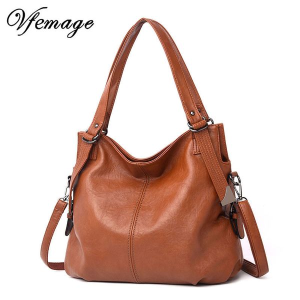 

vfemage сумки женские сумки дизайнер мягкой кожи сумки через плечо дамы сумка большой емкости женская сумка мешок основной y190619