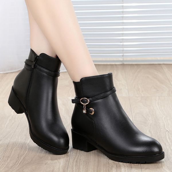 

gktinoo 2019 нова мода мгка нађѬална кожа женкие боилон вокие каблђки молн, Black