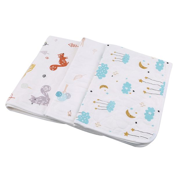 

baby changing mat cartoon cotton waterproof sheet washable baby urinal pad table diapers game play cover infant mattress