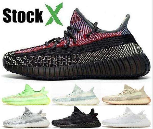 

new kanye west yecheil cloud white citrin running shoes for mens black clay glow static designer women sports trainers sneakers us5-us13