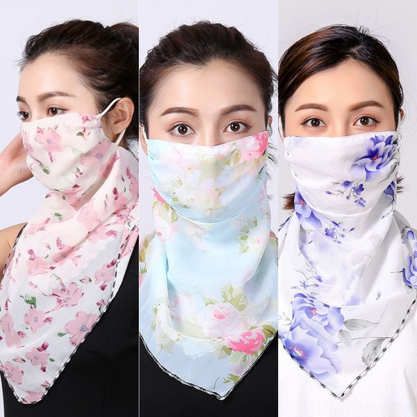 

ka7fu spring scarf summer sunscreen scarf and large mask female neck breathable protection mask full face, Black