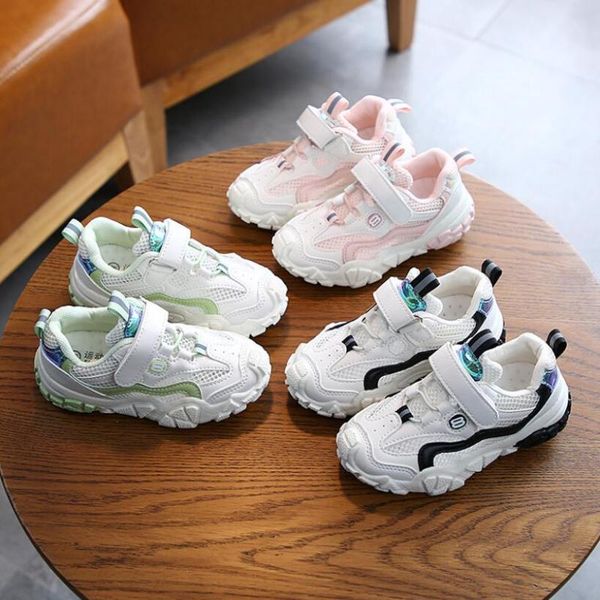 

spring new outdoor kids shoes breathable flat boys girls school sport shoes net cloth casual sneakers baby running sandals, Black;red