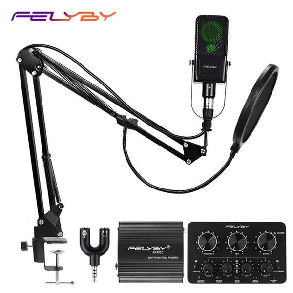 

studio felyby bm1000 professional audio karaoke condenser microphone for computer/lappc recording bm 800 upgraded mikrofon