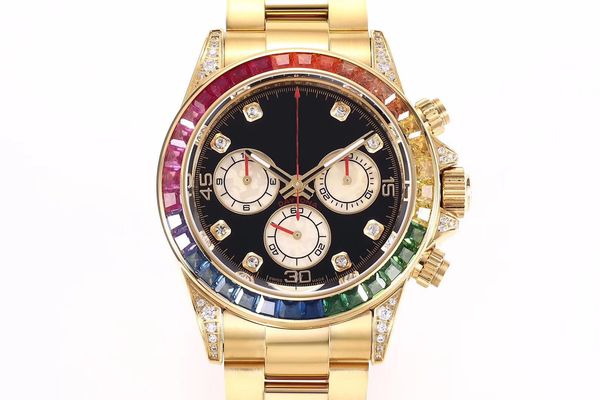 

2019 bl new rainbow gold 116599rbow luxury men 039 watch 4130 mechanical timing movement 40mm apphire clear effect mirror