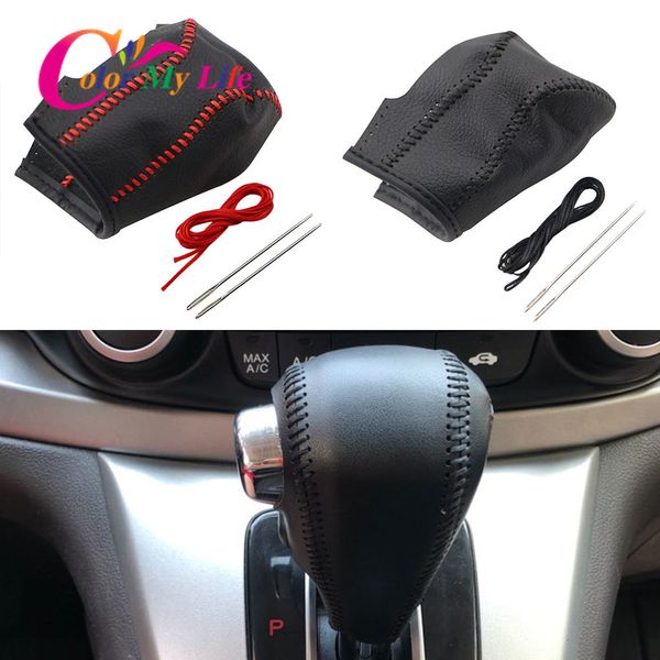 

color my life at car gear head shift collars fit for crv cr-v 2007 - 2014 lhd automatic shift knob cover car styling