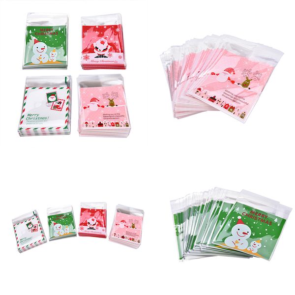 

100xself-adhesive-cookie-candy-package-gift-bags-cellophane-birthday-christmas