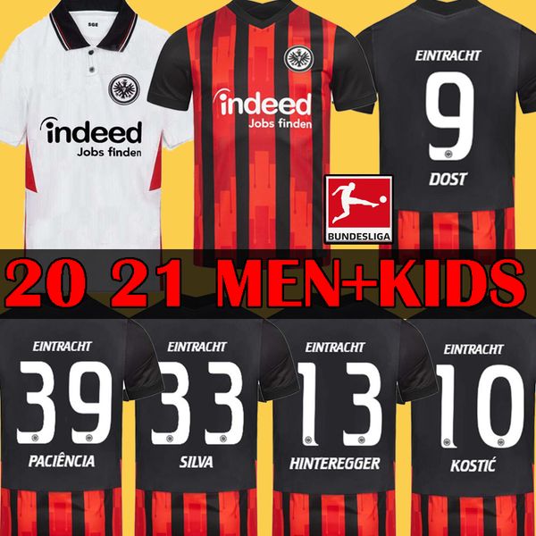 

20 21 eintracht frankfurt soccer jersey silva costa 2020 2021 frankfurt home dost sow kostic hinteregger kamada men + kids kit football sets, Black;yellow
