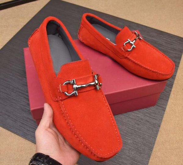 

2019 новый ferra мужские мокасины платье из натуральной кожи скольжения на flats замшевые туфли размер 38-46, Black