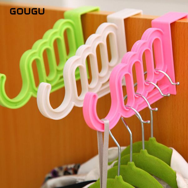 

1pc gougu creative back door hooks incognito coat hat bag hook nail door hangers multi-function room clothes rack 4 colors