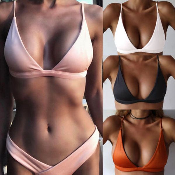 

summer new ladies swimwear bikini swimsuit ladies push-up bra bandage beachwear bath, Red;black